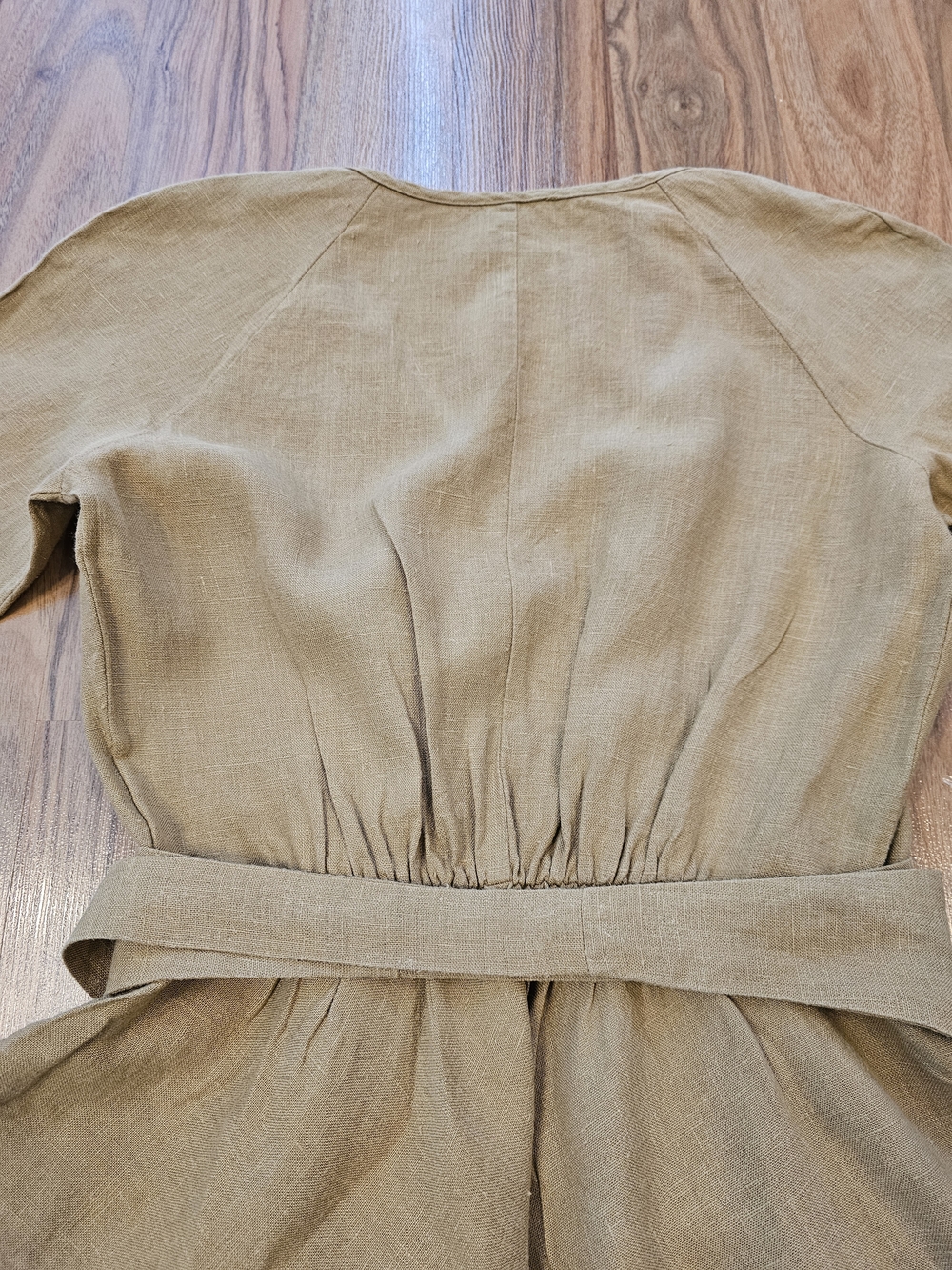 Handsewn Heavyweight Midi Linen Wrap Style Dress Made By VisibleArt On Etsy S: M - Picture 12 of 16